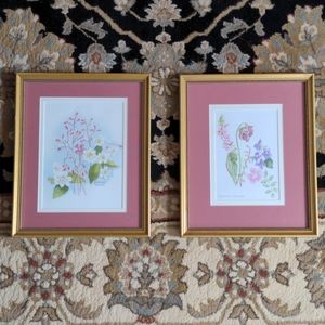 2 Frances Turner Watercolor Flower Paintings